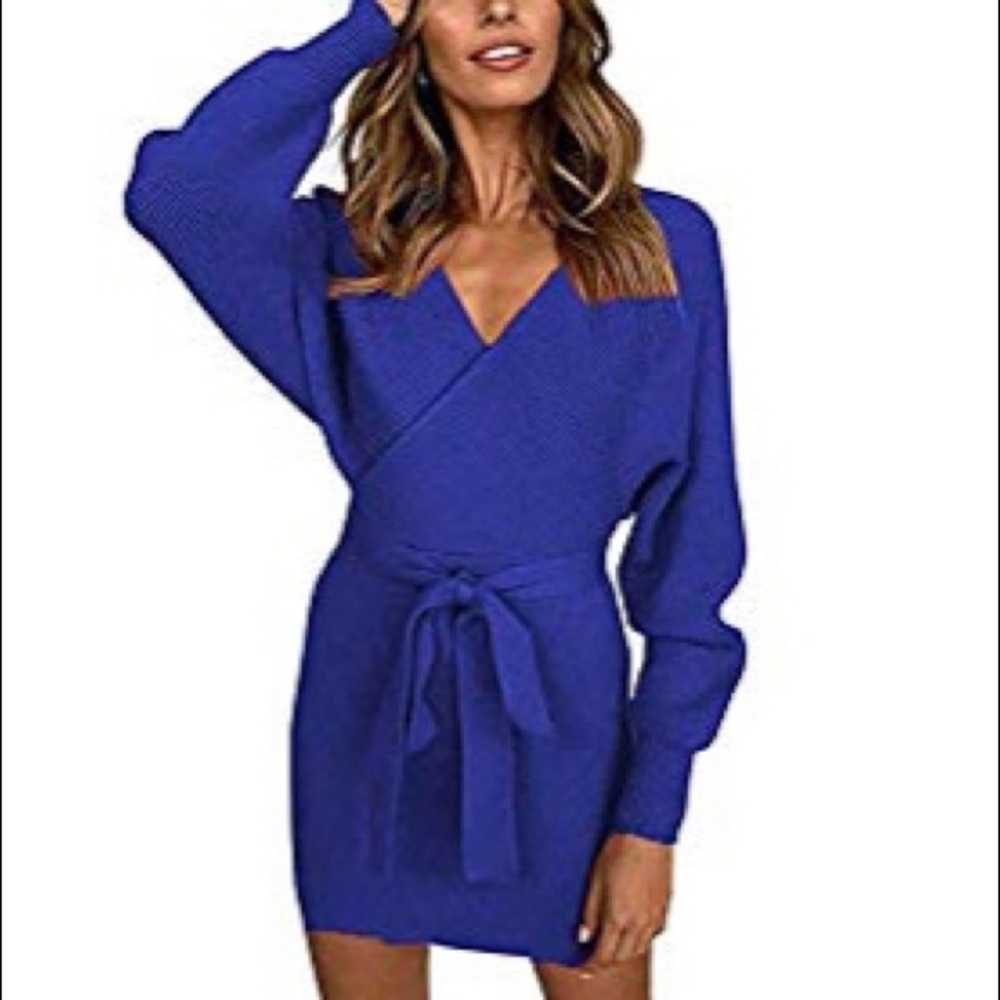 Royal Blue “bodycon” sweater dress nwot